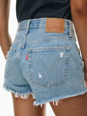 Levi's 501 Original Fit High-rise Shorts Distressed NEW 28